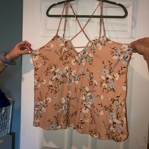 American eagle crop floral tank top